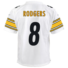 Aaron Rodgers Pittsburgh Steelers Youth Game Jersey – White