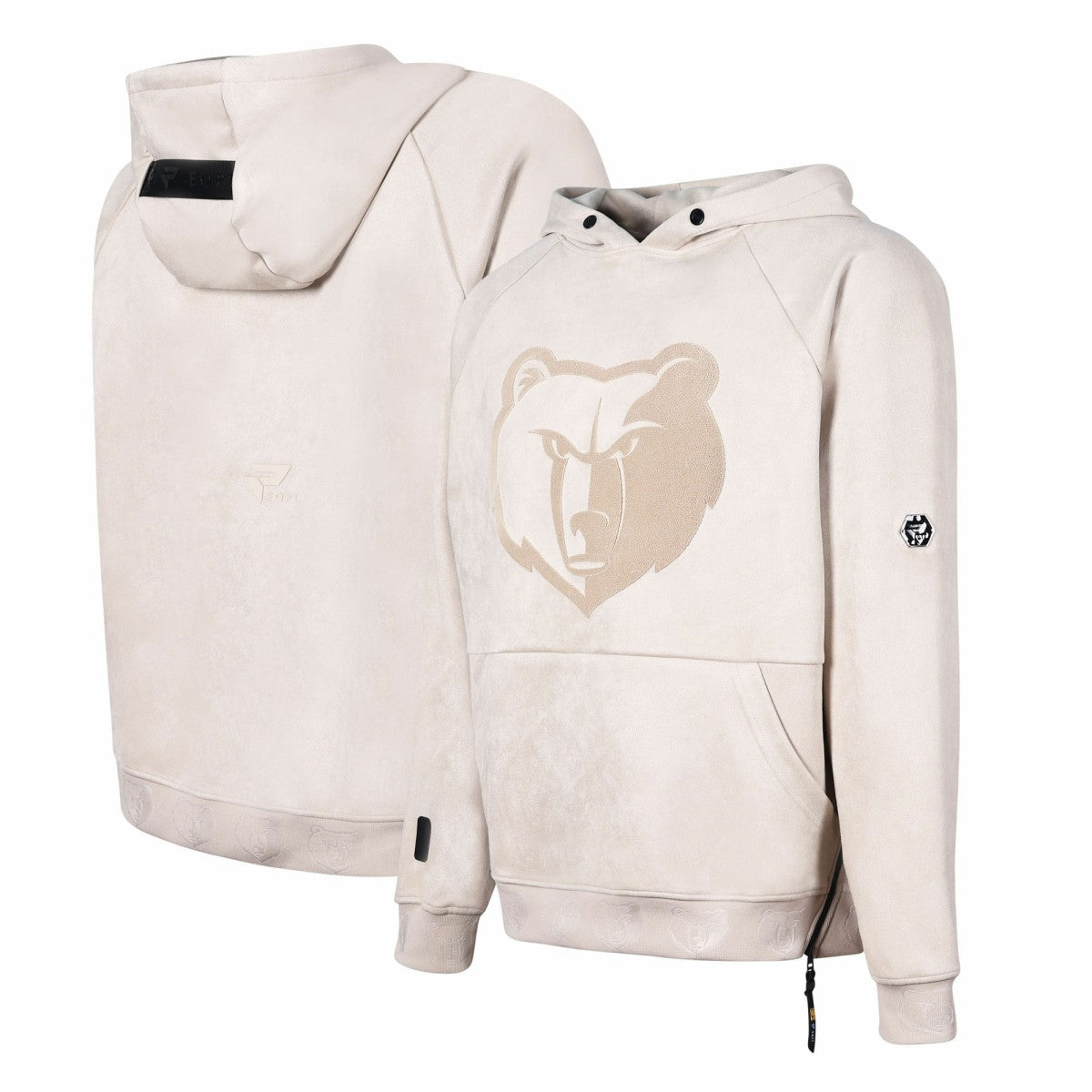 Memphis Grizzlies Protege Eco-Friendly Functional Suede Fashion Tonal Hoodie Cream