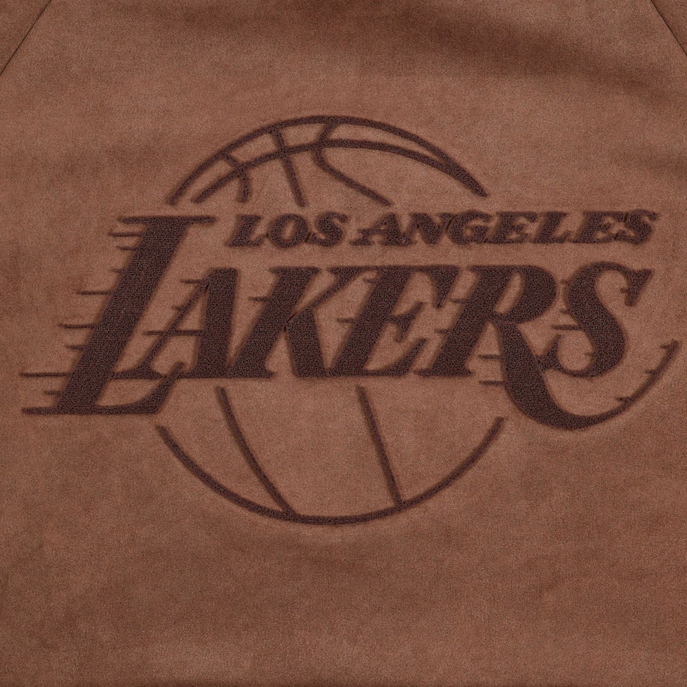 Los Angeles Lakers Protege Eco-Friendly Functional Suede Fashion Tonal Hoodie Brown