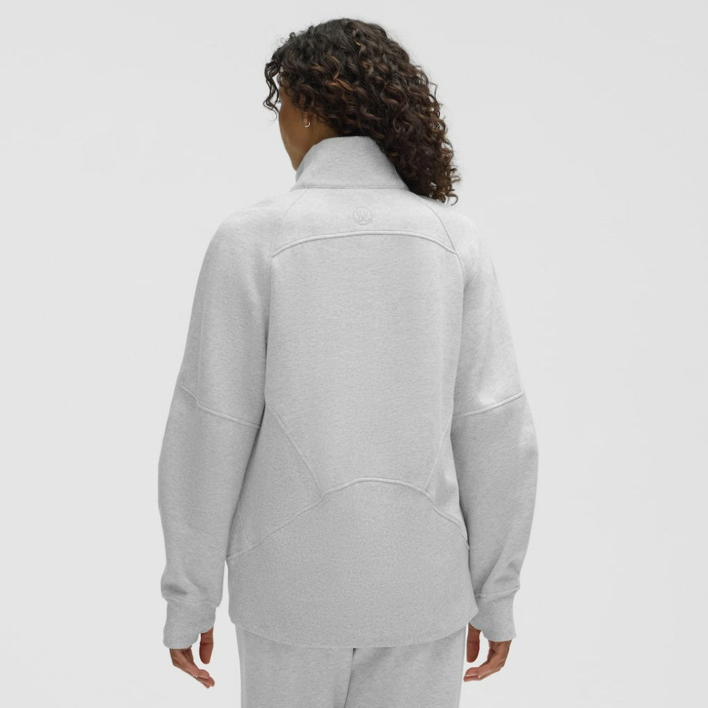NHL Edmonton Oilers lululemon Women's Long Scuba Oversized Half-Zip Funnel Neck - Heathered Core Ultra Light Grey
