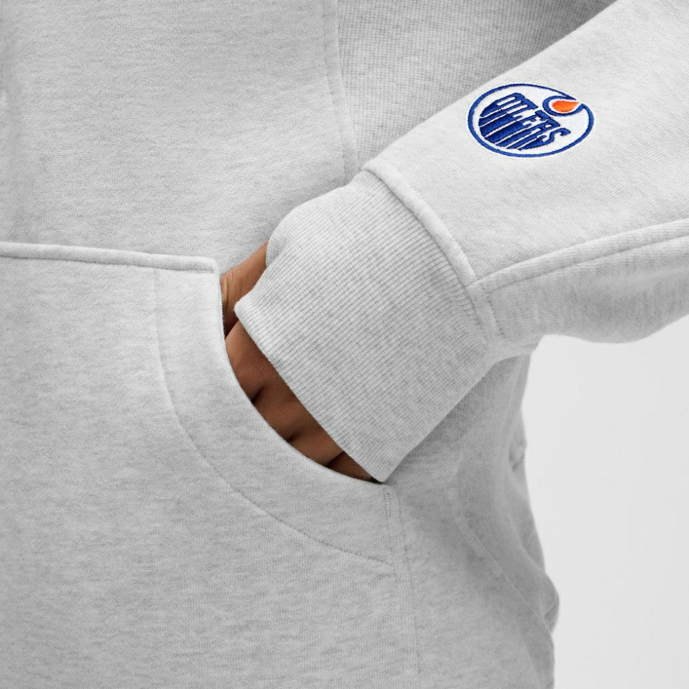 NHL Edmonton Oilers lululemon Women's Long Scuba Oversized Half-Zip Funnel Neck - Heathered Core Ultra Light Grey
