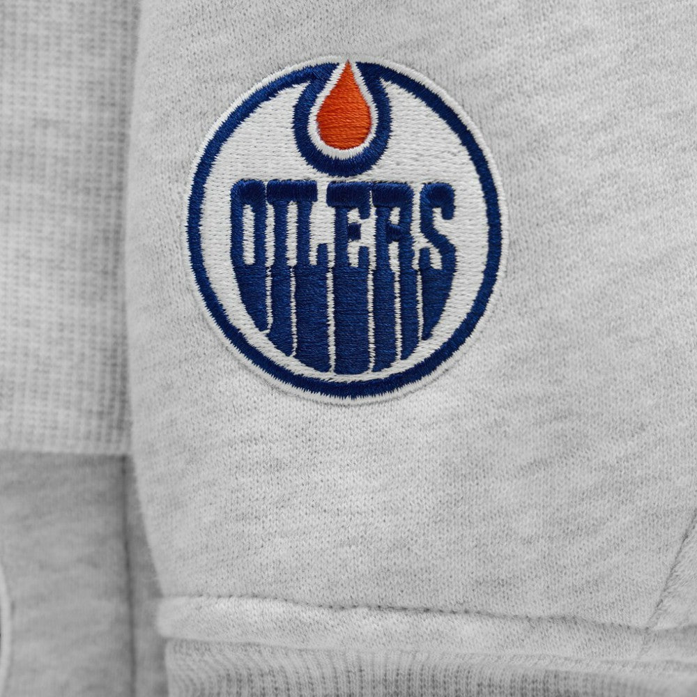 NHL Edmonton Oilers lululemon Women's Long Scuba Oversized Half-Zip Funnel Neck - Heathered Core Ultra Light Grey