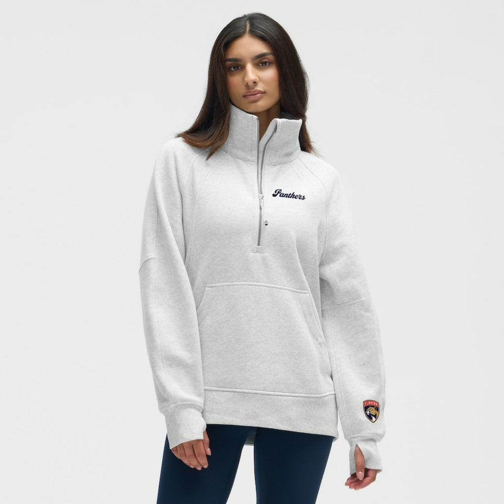 NHL Florida Panthers lululemon Women's Long Scuba Oversized Half-Zip Funnel Neck - Heathered Core Ultra Light Grey