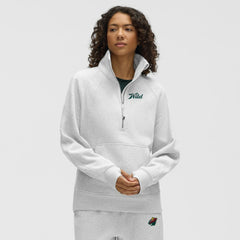 NHL Minnesota Wild lululemon Women's Long Scuba Oversized Half-Zip Funnel Neck - Heathered Core Ultra Light Grey