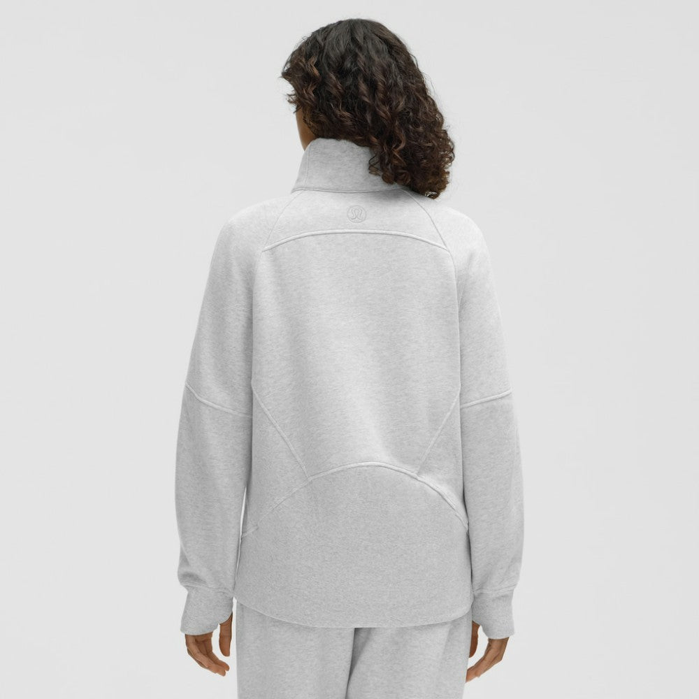 NHL Minnesota Wild lululemon Women's Long Scuba Oversized Half-Zip Funnel Neck - Heathered Core Ultra Light Grey