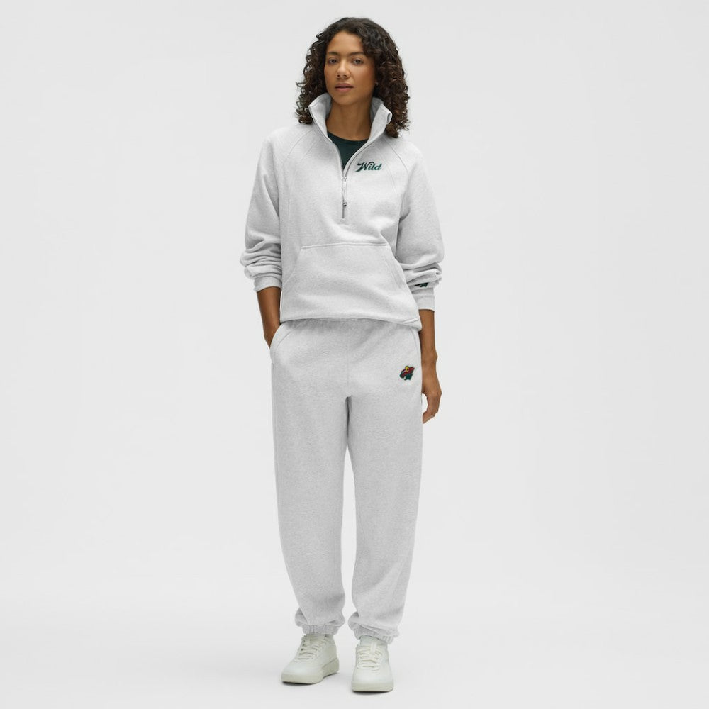NHL Minnesota Wild lululemon Women's Long Scuba Oversized Half-Zip Funnel Neck - Heathered Core Ultra Light Grey