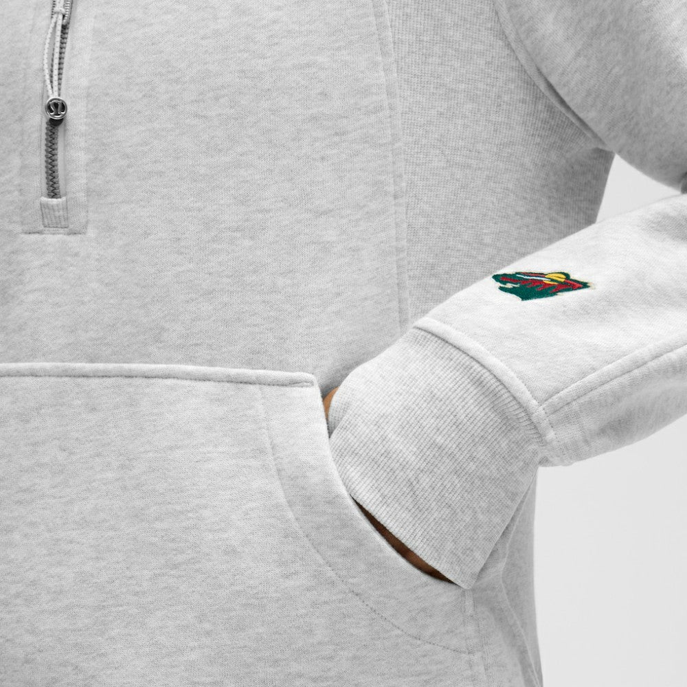 NHL Minnesota Wild lululemon Women's Long Scuba Oversized Half-Zip Funnel Neck - Heathered Core Ultra Light Grey
