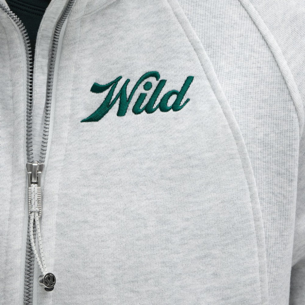 NHL Minnesota Wild lululemon Women's Long Scuba Oversized Half-Zip Funnel Neck - Heathered Core Ultra Light Grey