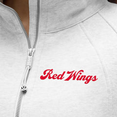 NHL Detroit Red Wings lululemon Women's Long Scuba Oversized Half-Zip Funnel Neck - Heathered Core Ultra Light Grey
