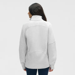 NHL New Jersey Devils lululemon Women's Long Scuba Oversized Half-Zip Funnel Neck - Heathered Core Ultra Light Grey