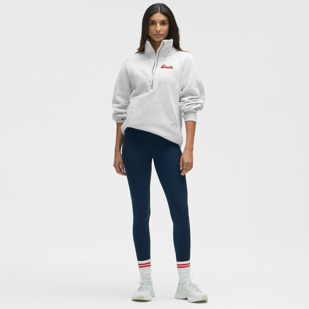 NHL New Jersey Devils lululemon Women's Long Scuba Oversized Half-Zip Funnel Neck - Heathered Core Ultra Light Grey
