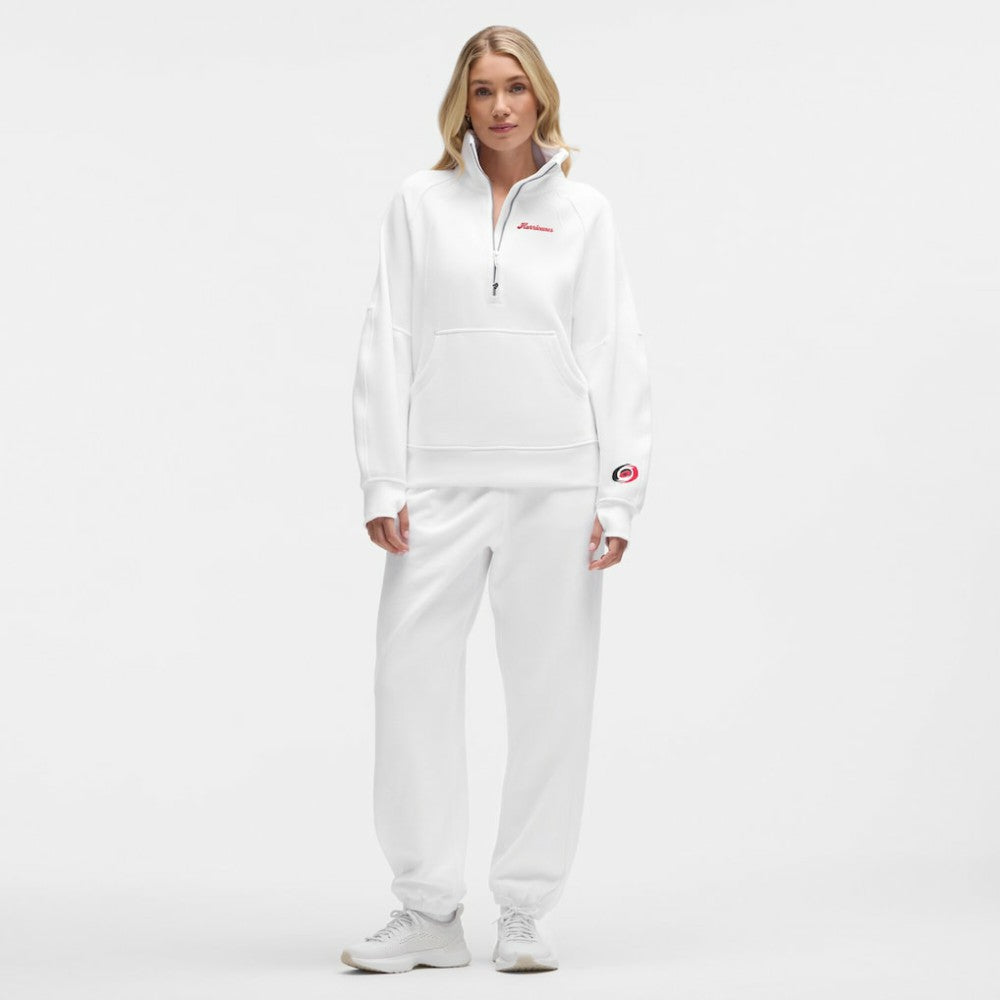 NHL Carolina Hurricanes lululemon Women's Long Scuba Oversized Half-Zip Funnel Neck - White