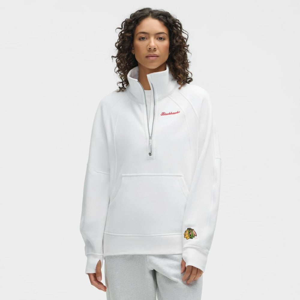NHL Chicago Blackhawks lululemon Women's Long Scuba Oversized Half-Zip Funnel Neck - White