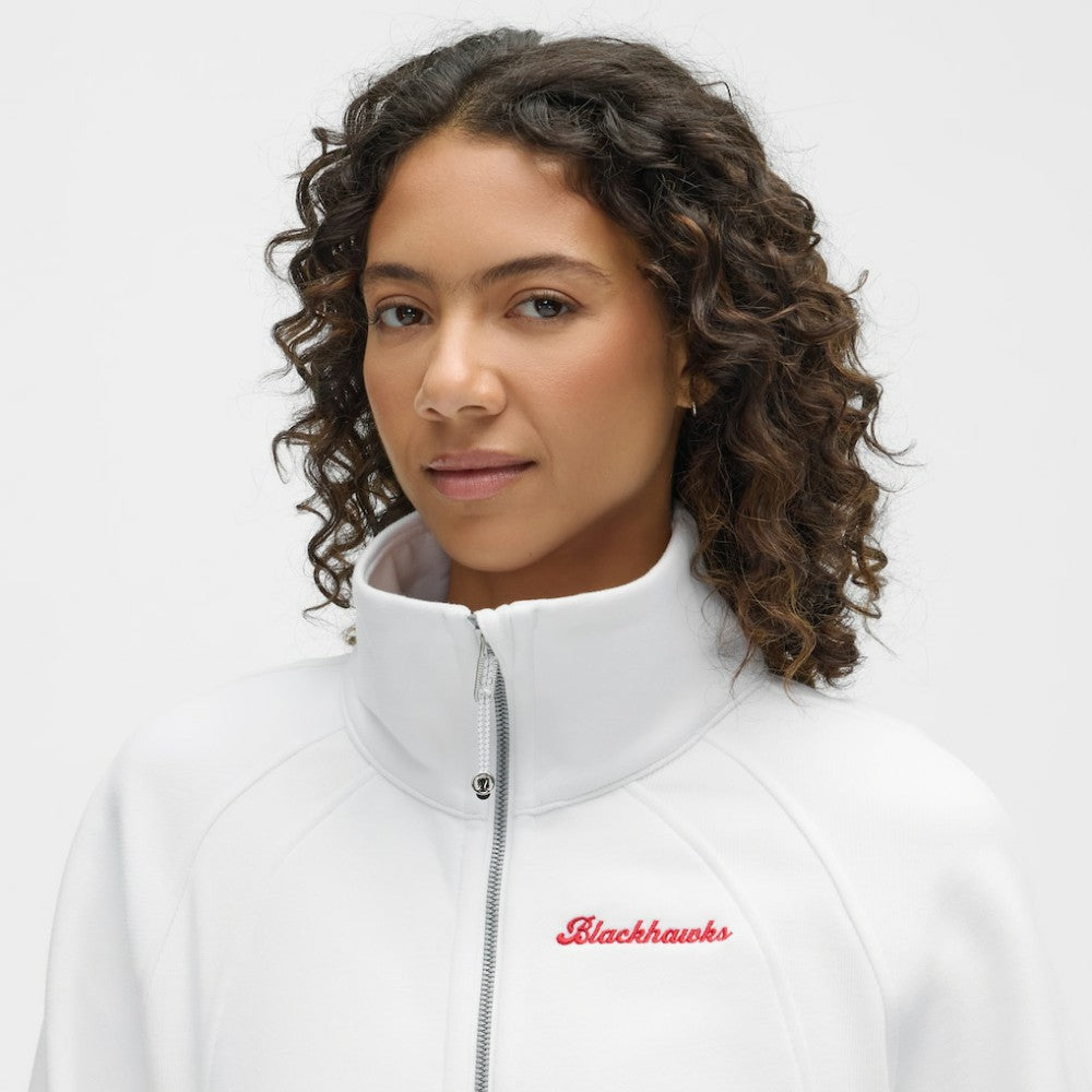 NHL Chicago Blackhawks lululemon Women's Long Scuba Oversized Half-Zip Funnel Neck - White