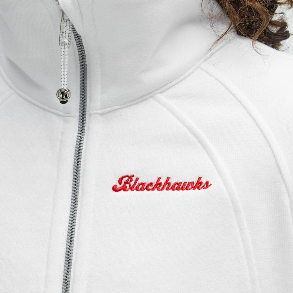NHL Chicago Blackhawks lululemon Women's Long Scuba Oversized Half-Zip Funnel Neck - White