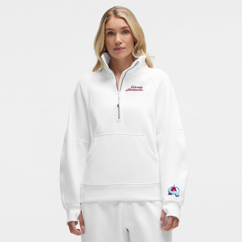 NHL Colorado Avalanche lululemon Women's Long Scuba Oversized Half-Zip Funnel Neck - White