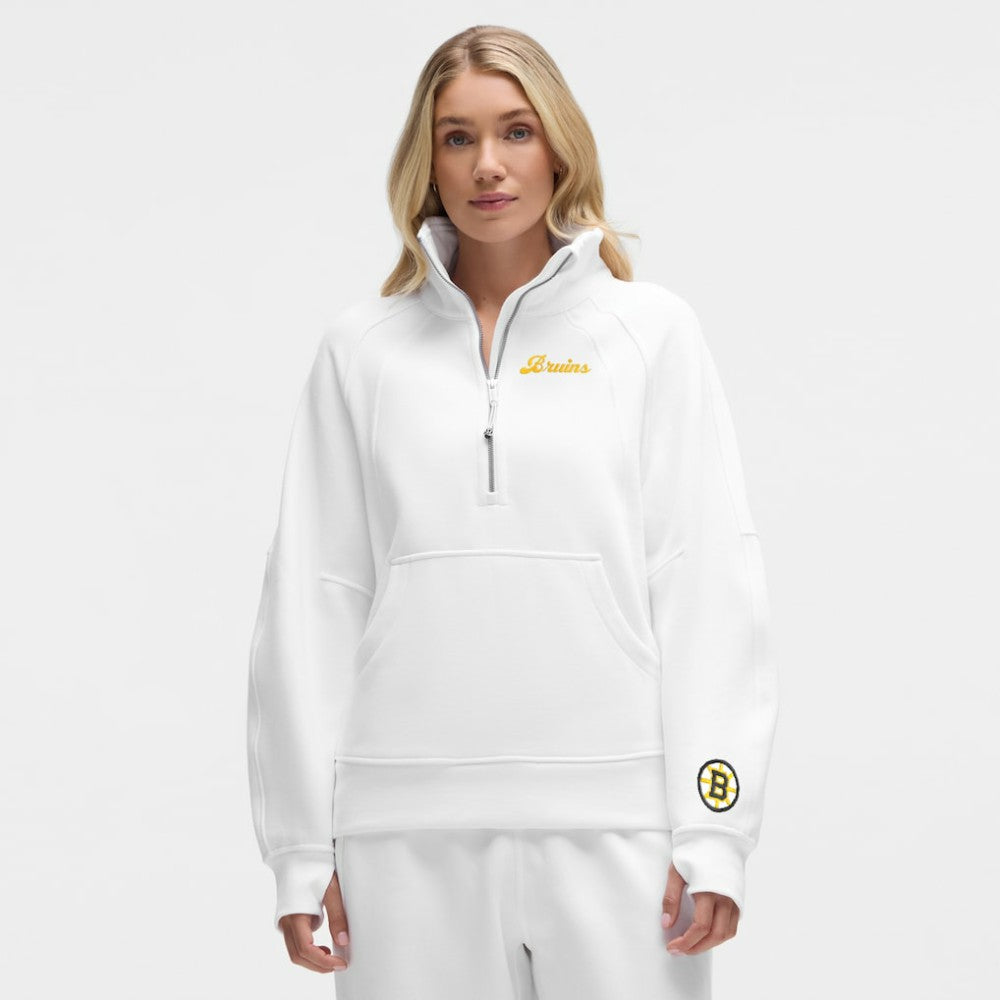 NHL Boston Bruins lululemon Women's Long Scuba Oversized Half-Zip Funnel Neck - White