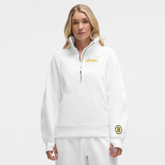 NHL Boston Bruins lululemon Women's Long Scuba Oversized Half-Zip Funnel Neck - White