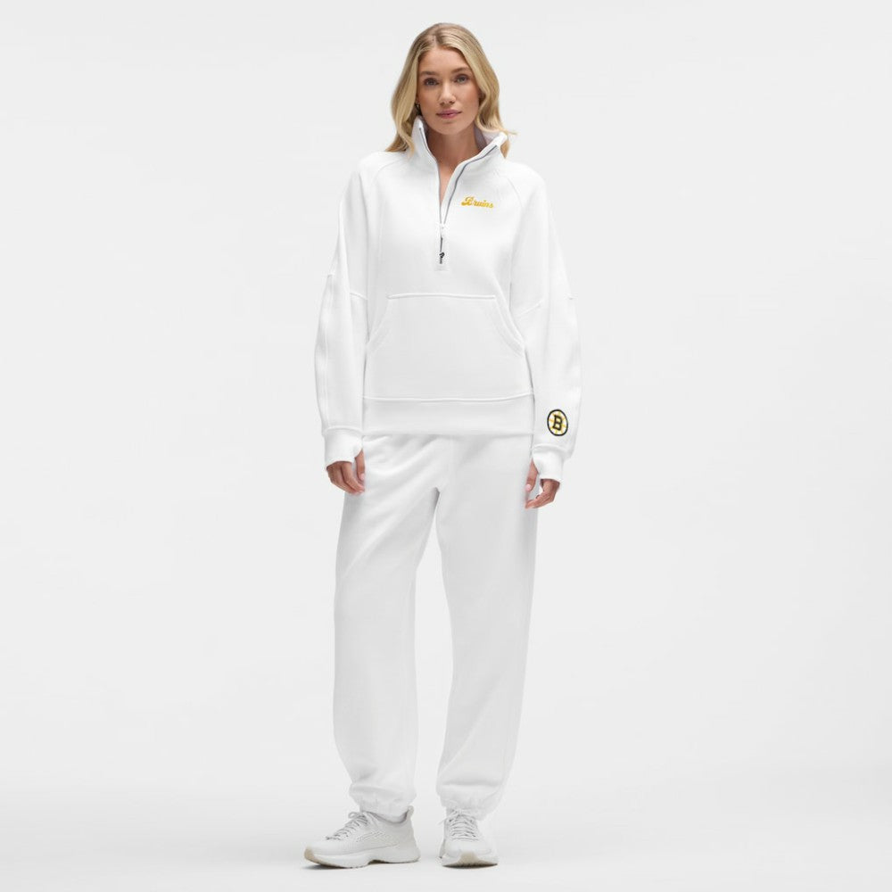 NHL Boston Bruins lululemon Women's Long Scuba Oversized Half-Zip Funnel Neck - White