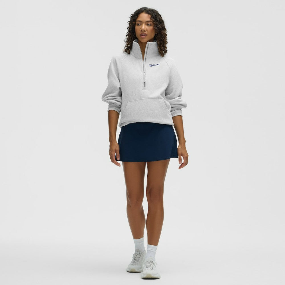 NHL Tampa Bay Lightning lululemon Women's Long Scuba Oversized Half-Zip Funnel Neck - Heathered Core Ultra Light Grey