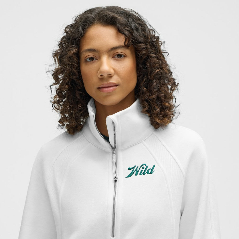 NHL Minnesota Wild lululemon Women's Long Scuba Oversized Half-Zip Funnel Neck - White