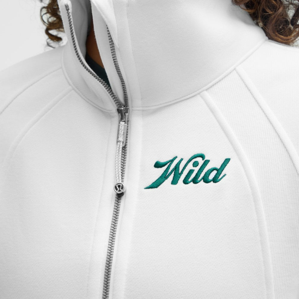 NHL Minnesota Wild lululemon Women's Long Scuba Oversized Half-Zip Funnel Neck - White