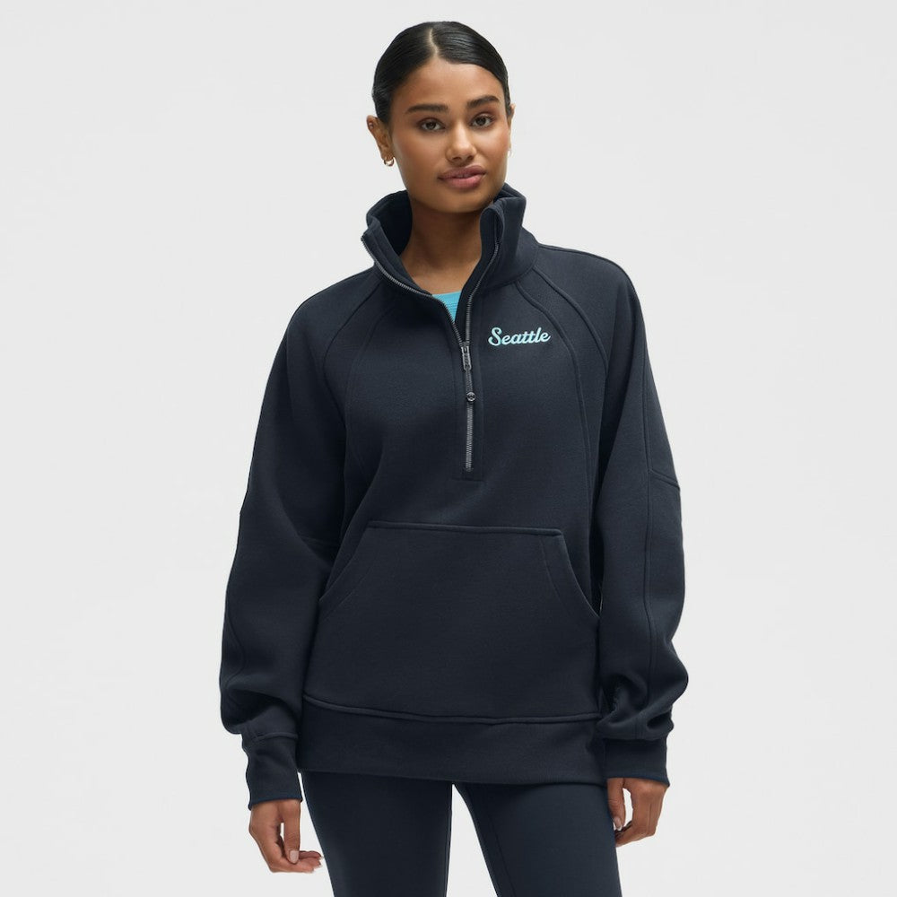 NHL Seattle Kraken lululemon Women's Long Scuba Oversized Half-Zip Funnel Neck - True Navy
