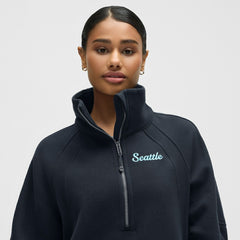 NHL Seattle Kraken lululemon Women's Long Scuba Oversized Half-Zip Funnel Neck - True Navy