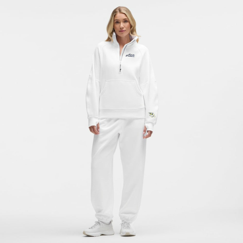 NHL Nashville Predators lululemon Women's Long Scuba Oversized Half-Zip Funnel Neck - White