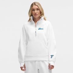 NHL St. Louis Blues lululemon Women's Long Scuba Oversized Half-Zip Funnel Neck - White