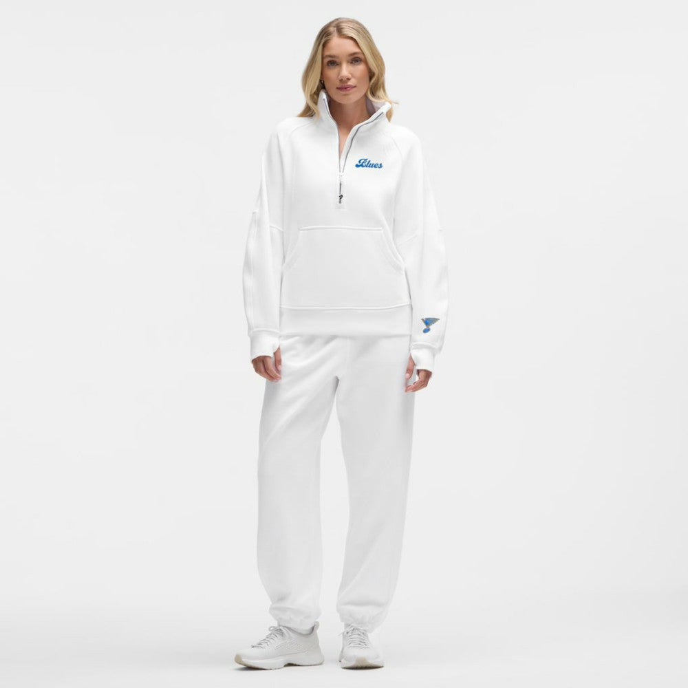 NHL St. Louis Blues lululemon Women's Long Scuba Oversized Half-Zip Funnel Neck - White