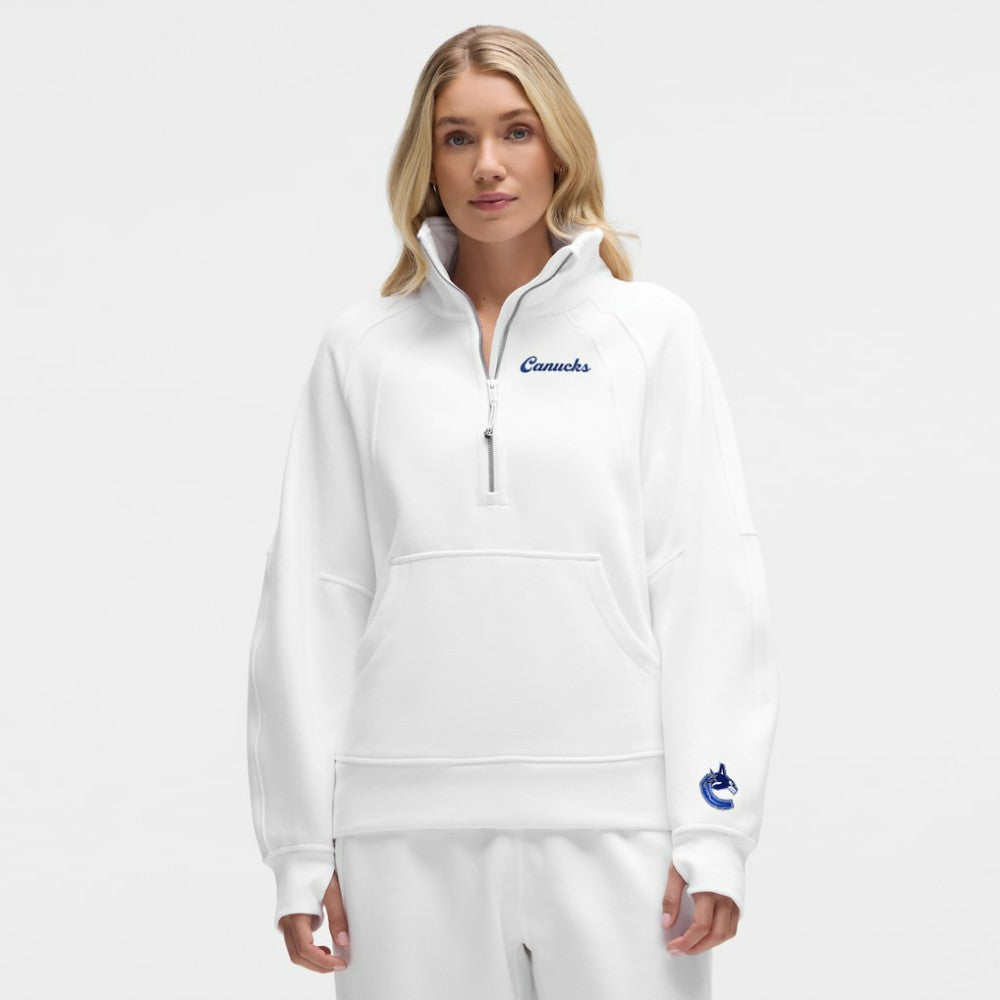 NHL Vancouver Canucks lululemon Women's Long Scuba Oversized Half-Zip Funnel Neck - White