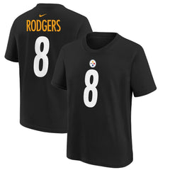 Aaron Rodgers Pittsburgh Steelers Youth Player Name & Number T-Shirt Black