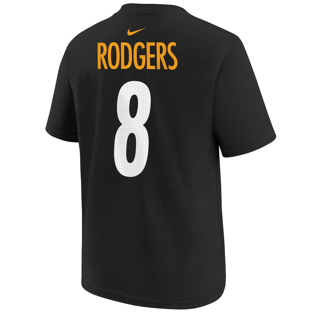 Aaron Rodgers Pittsburgh Steelers Youth Player Name & Number T-Shirt Black