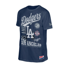 Los Angeles Dodgers New Era  Oversized Throwback Distressed T-Shirt - Navy T-shirts