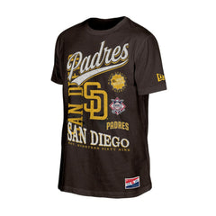 San Diego Padres New Era  Oversized Throwback Distressed T-Shirt - Brown T-shirts
