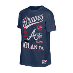 Atlanta Braves New Era  Oversized Throwback Distressed T-Shirt - Navy T-shirts