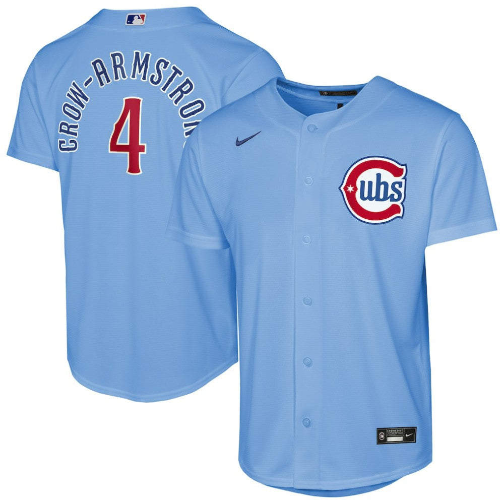 Pete Crow-Armstrong Chicago Cubs Nike Youth Alternate 2 Replica Jersey - Light Blue Jerseys