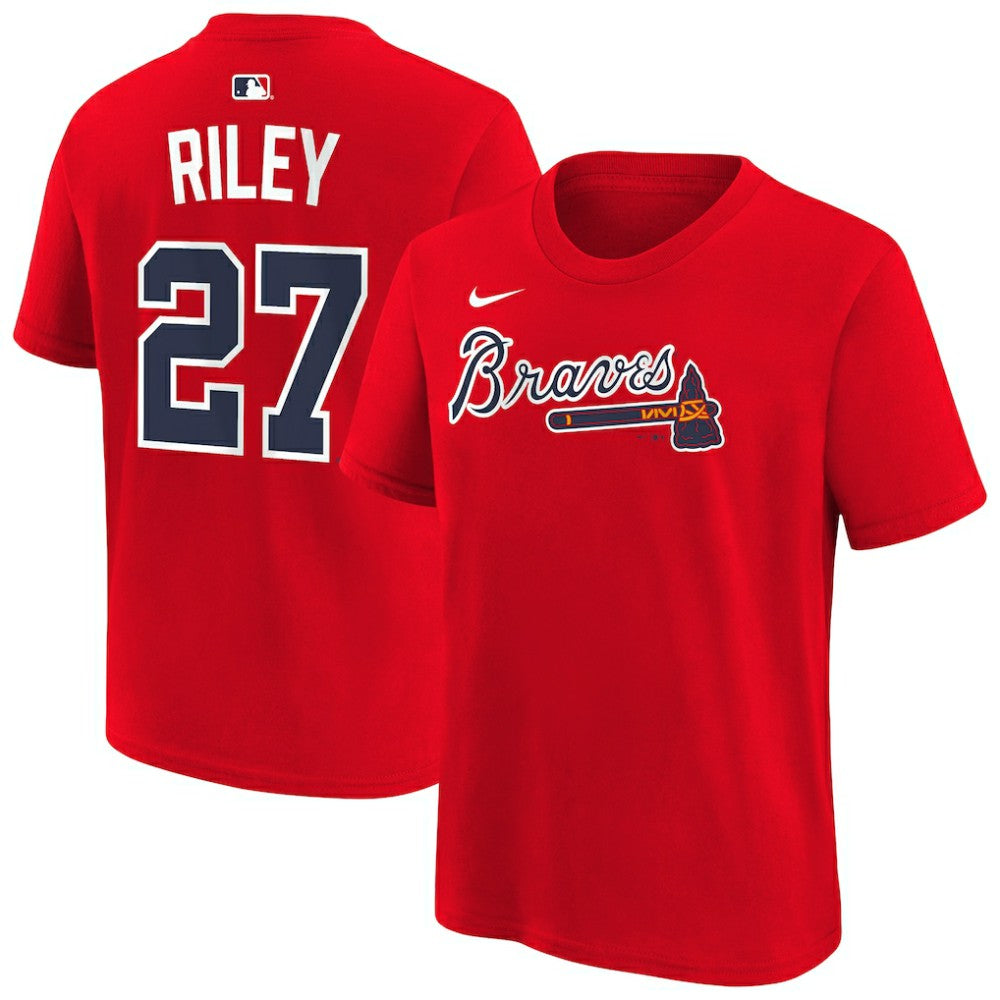 Austin Riley Atlanta Braves Nike Youth Name & Number T-Shirt - Red T-shirts