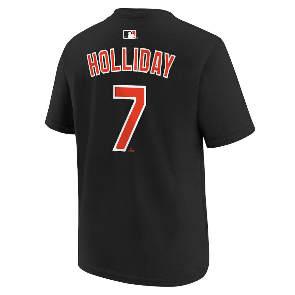 Jackson Holliday Baltimore Orioles Nike Youth Name & Number T-Shirt - Black T-shirts