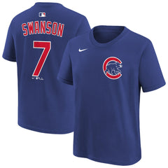 Dansby Swanson Chicago Cubs Nike Youth Name & Number T-Shirt - Royal T-shirts