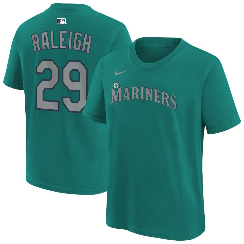 Cal Raleigh Seattle Mariners Nike Youth Name & Number T-Shirt - Teal T-shirts