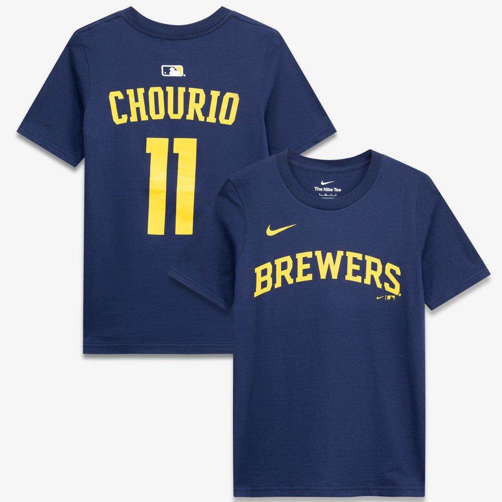 Jackson Chourio Milwaukee Brewers Nike Youth Name & Number T-Shirt - Navy T-shirts