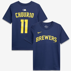 Jackson Chourio Milwaukee Brewers Nike Youth Name & Number T-Shirt - Navy T-shirts