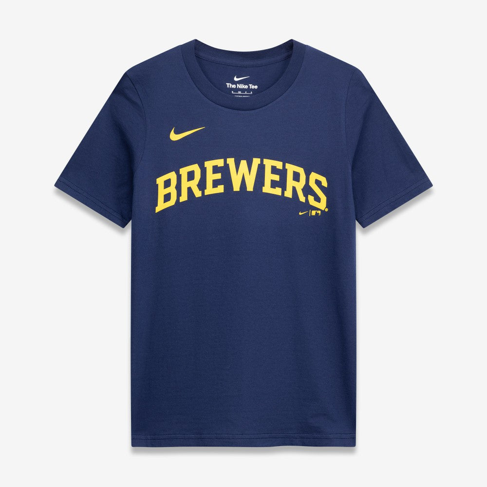 Jackson Chourio Milwaukee Brewers Nike Youth Name & Number T-Shirt - Navy T-shirts