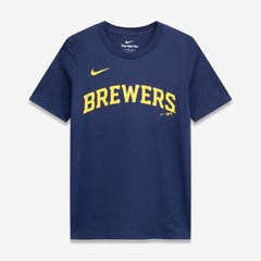 Jackson Chourio Milwaukee Brewers Nike Youth Name & Number T-Shirt - Navy T-shirts