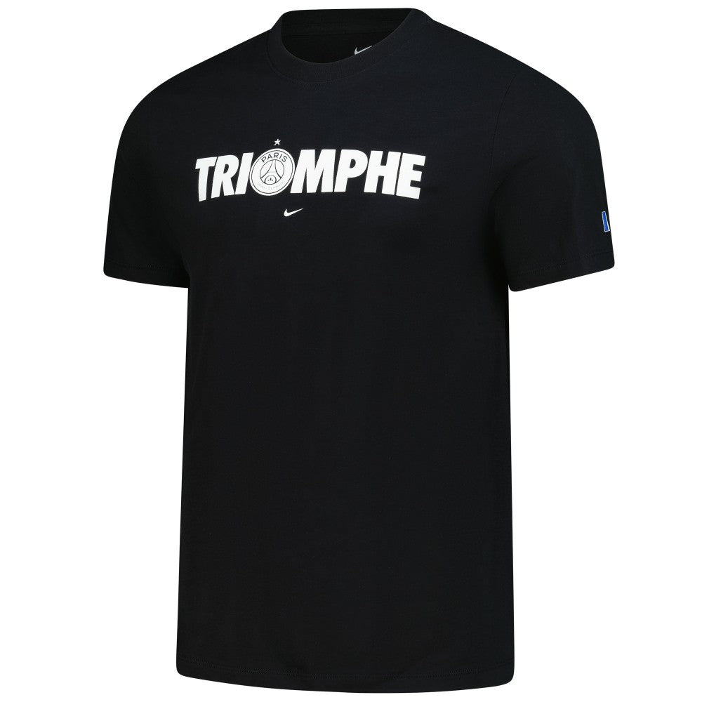 Paris Saint-Germain 2025 Champions of Europe Triomphe T-Shirt Black