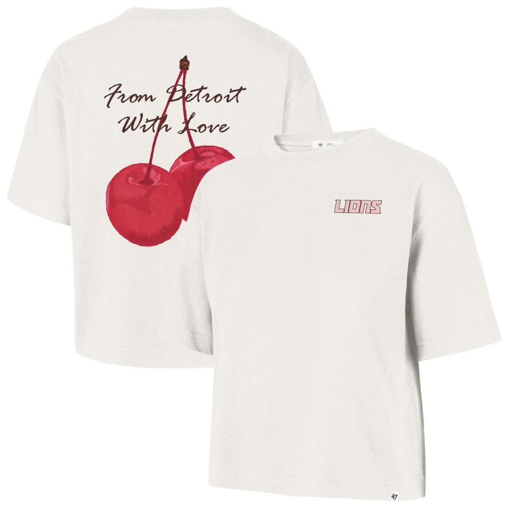 Detroit Lions '47 Women's Love Letter Reed City T-Shirt Cream