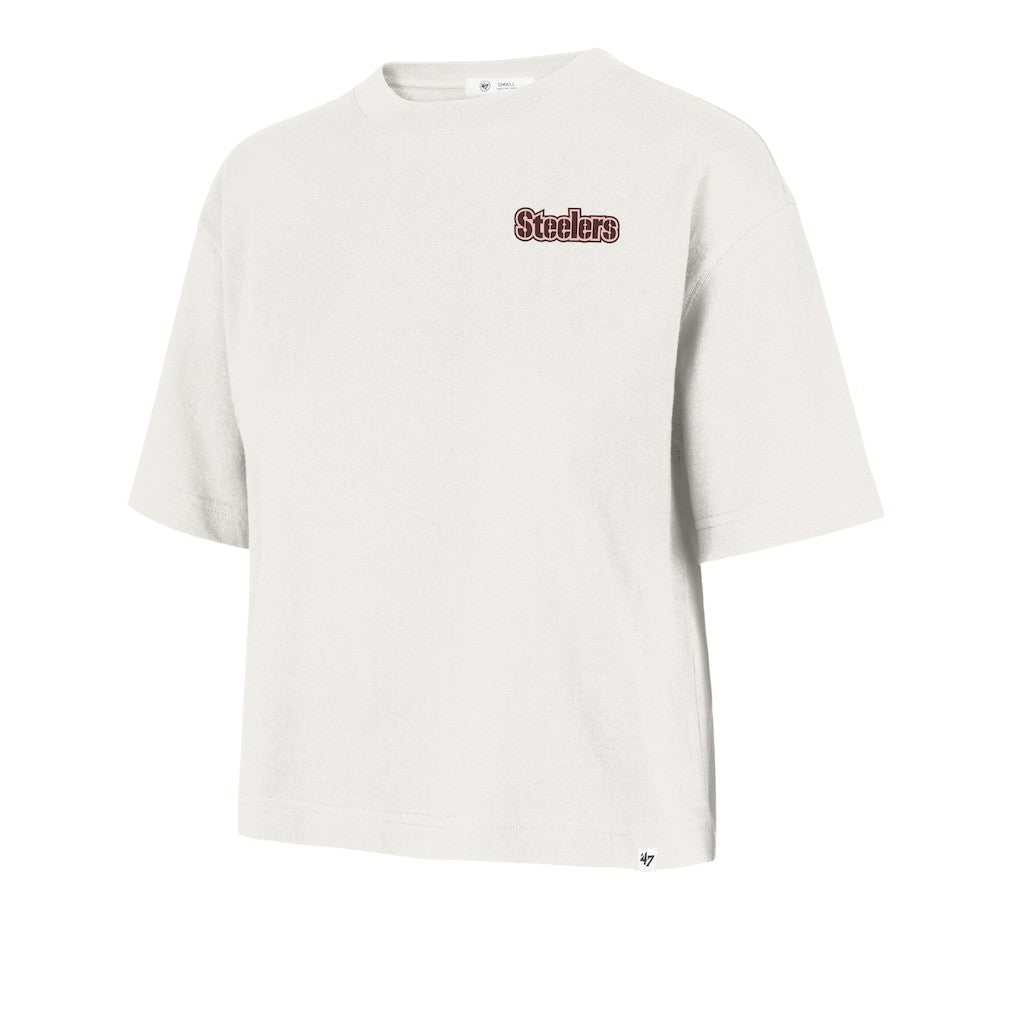 Pittsburgh Steelers '47 Women's Love Letter Reed City T-Shirt Cream
