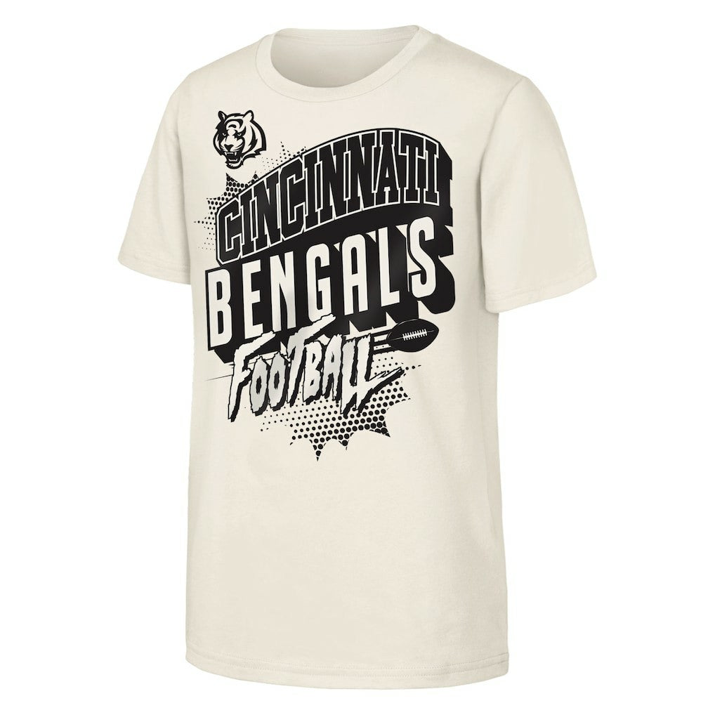 Cincinnati Bengals Outerstuff Youth Action Comic T-Shirt Natural